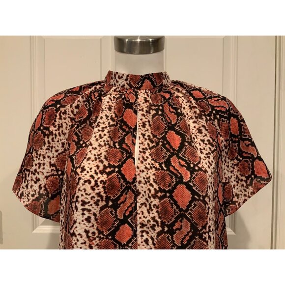 Sunday in Brooklyn Pink Snakeskin Print Shirt W/ Keyhole, Size XS, NWT! $68 - Picture 2 of 9